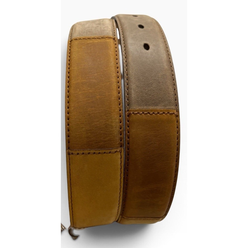 Brighton Belt Brown Patchwork Leather 34 Boho Hippie Western Festival Cowgirl